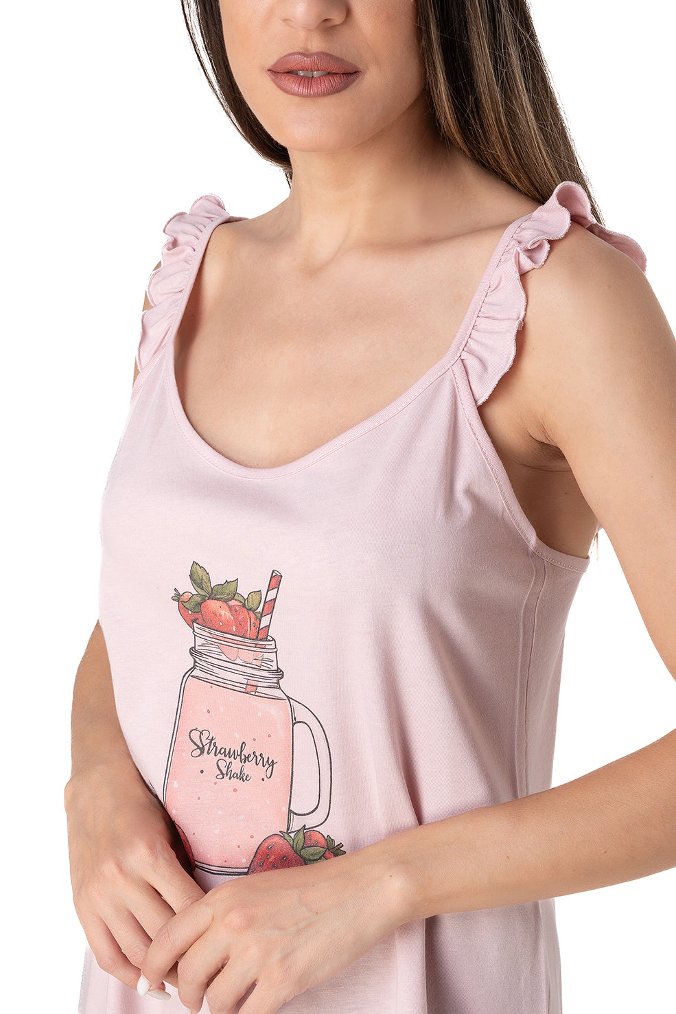 Relax - Women's Two-Tone Strawberry Camisole Pajamas