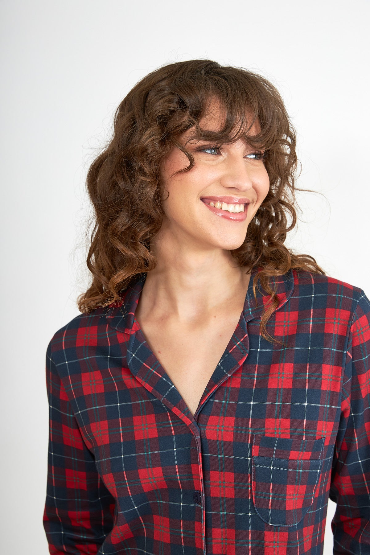 Harmony - Women's Cotton Plaid Pajama Jacket