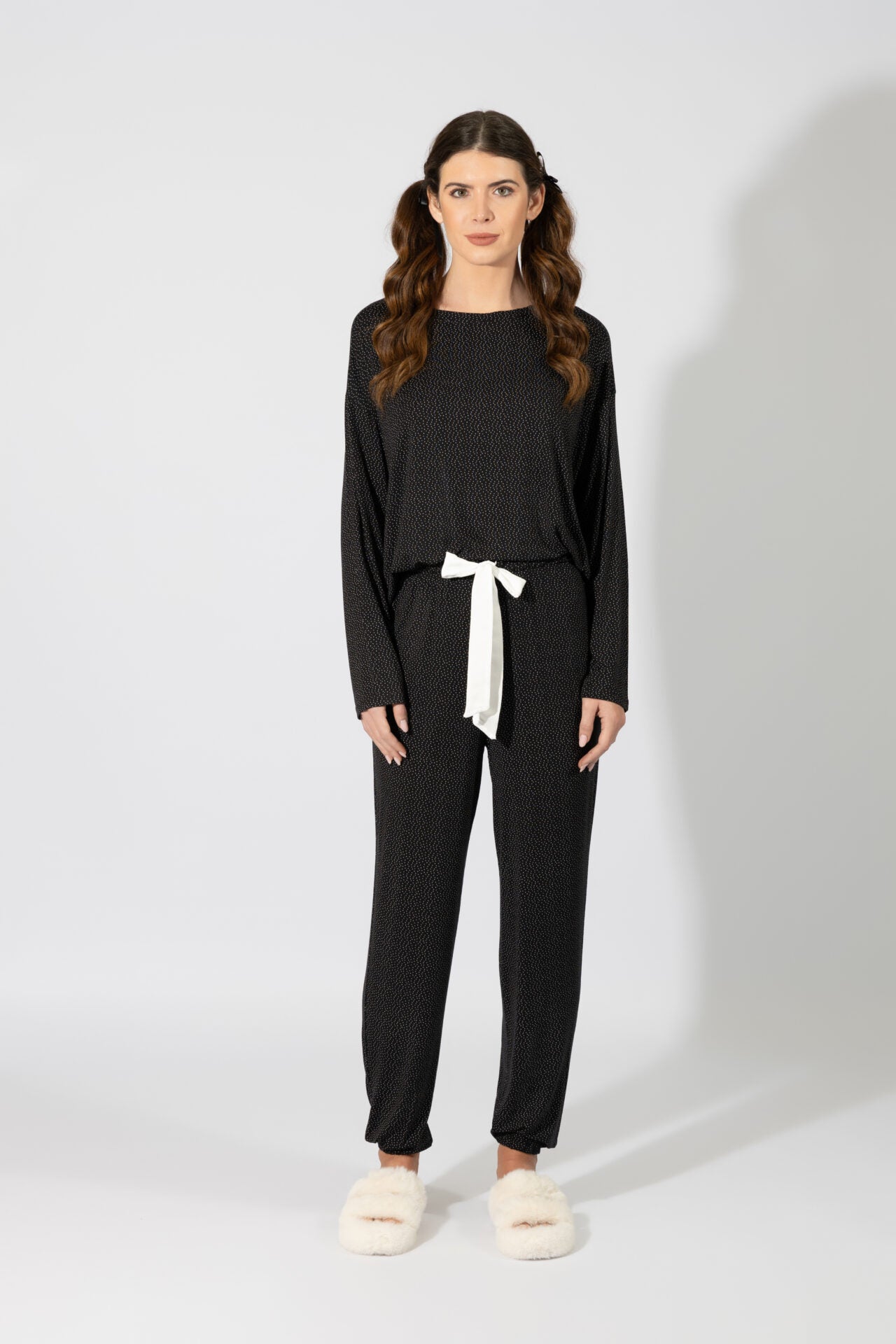 Harmony - Women's Polka Dot Micromodal Pajamas Black