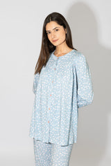 Harmony - Women's Printed Button-Down Pajama Set Cotton/Modal