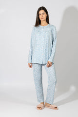 Harmony - Women's Printed Button-Down Pajama Set Cotton/Modal