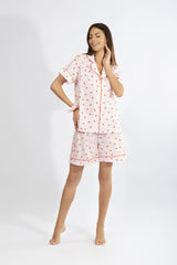 Harmony - Cotton Poplin Set With Hearts & Subtle Stripe