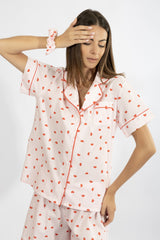 Harmony - Cotton Poplin Set With Hearts & Subtle Stripe