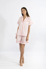 Harmony - Cotton Poplin Set with Subtle Cherry Pattern