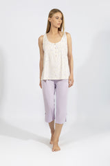 Harmony - Soft Yellow Sleepwear Set with Capri Pants & Pintuck Details