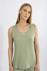 Harmony - Sleeveless Ribbed Sleep Top 50% Cotton - 50% Modal