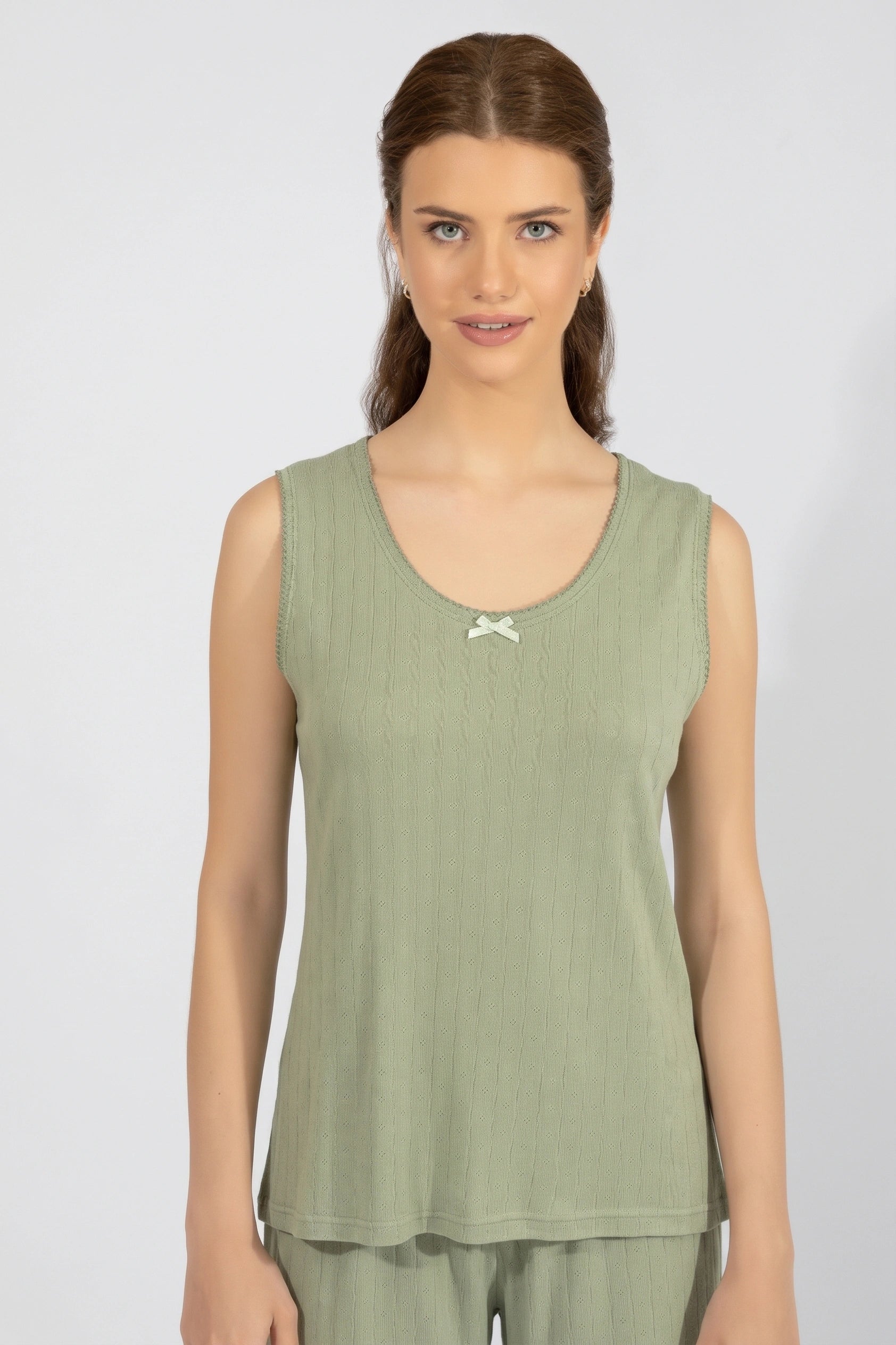 Harmony - Αμάνικο Rib Τοπ Ύπνου 50% Cotton - 50% Modal