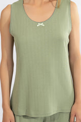 Harmony - Αμάνικο Rib Τοπ Ύπνου 50% Cotton - 50% Modal