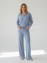 Harmony - Γυναικείο Homewear με Ύφανση Rib & Γιακά