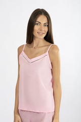 Harmony - Sleeveless Poplin Top With Eyelet Detail 100% Cotton