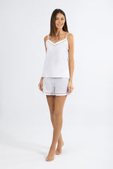 Harmony - Sleeveless Poplin Top With Eyelet Detail 100% Cotton