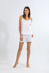 Harmony - Sleeveless Poplin Top With Eyelet Detail 100% Cotton