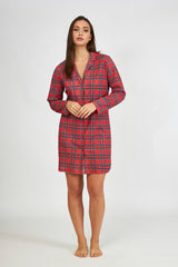 Harmony - Cotton Plaid Nightshirt Red