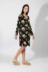 Harmony - Oversized Printed Viscose Nightgown Non-Stretch