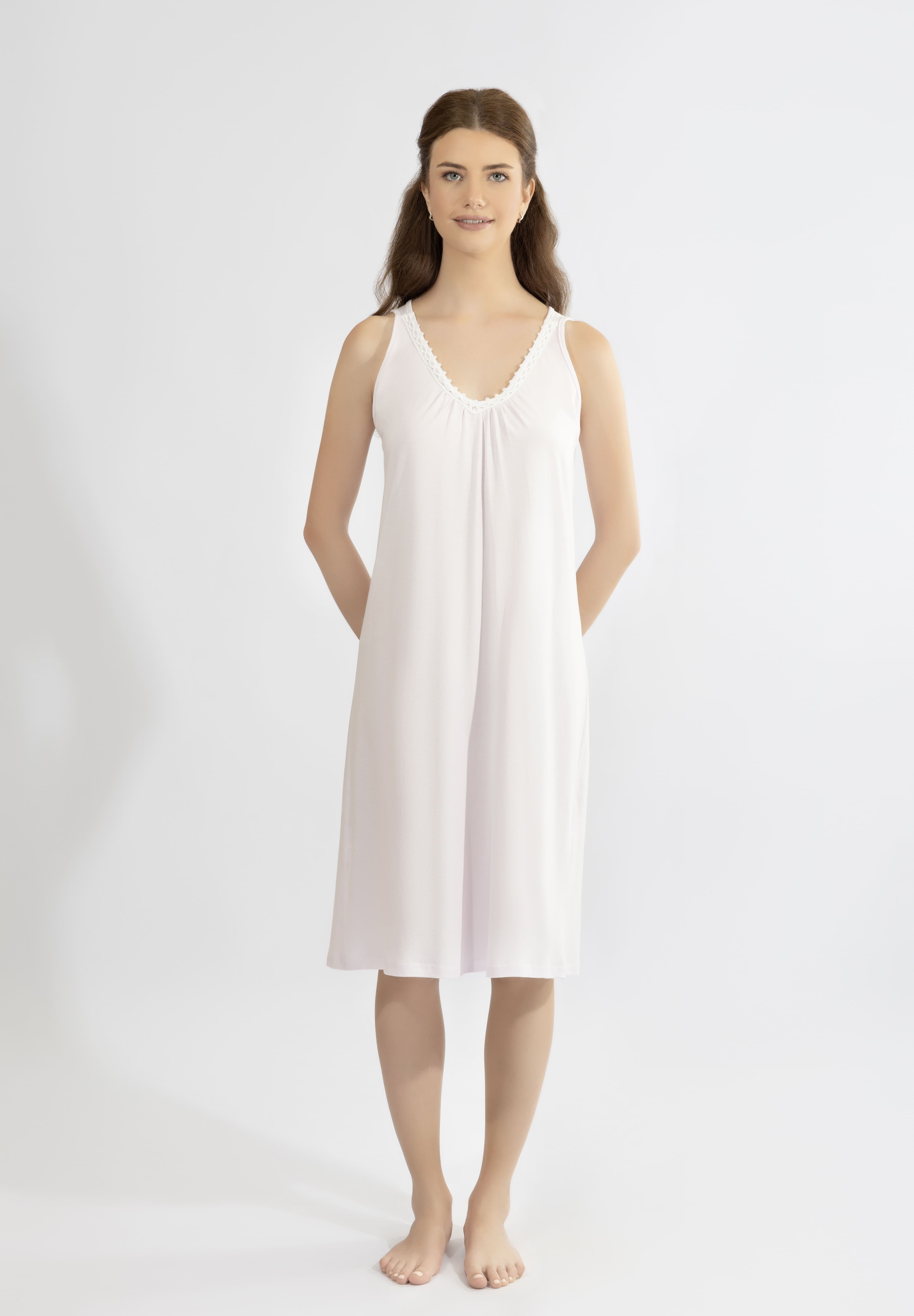 Harmony - Minimal Sleeveless Nightdress 50% Cotton - 50% Modal
