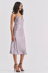 MilenaByParis - Elegant Maxi Satin Jacquard Nightgown