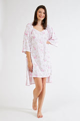 Harmony - Printed Cotton Modal Wrap Robe