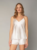 MilenaByParis - Luxurious Satin Bridal Babydoll with Shorts