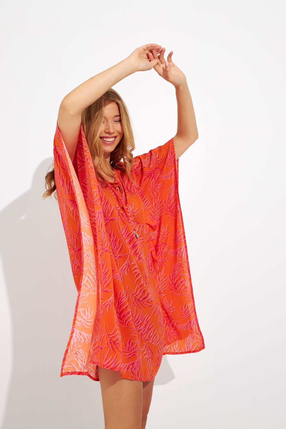 Harmony - Viscose Batwing Printed Kaftan