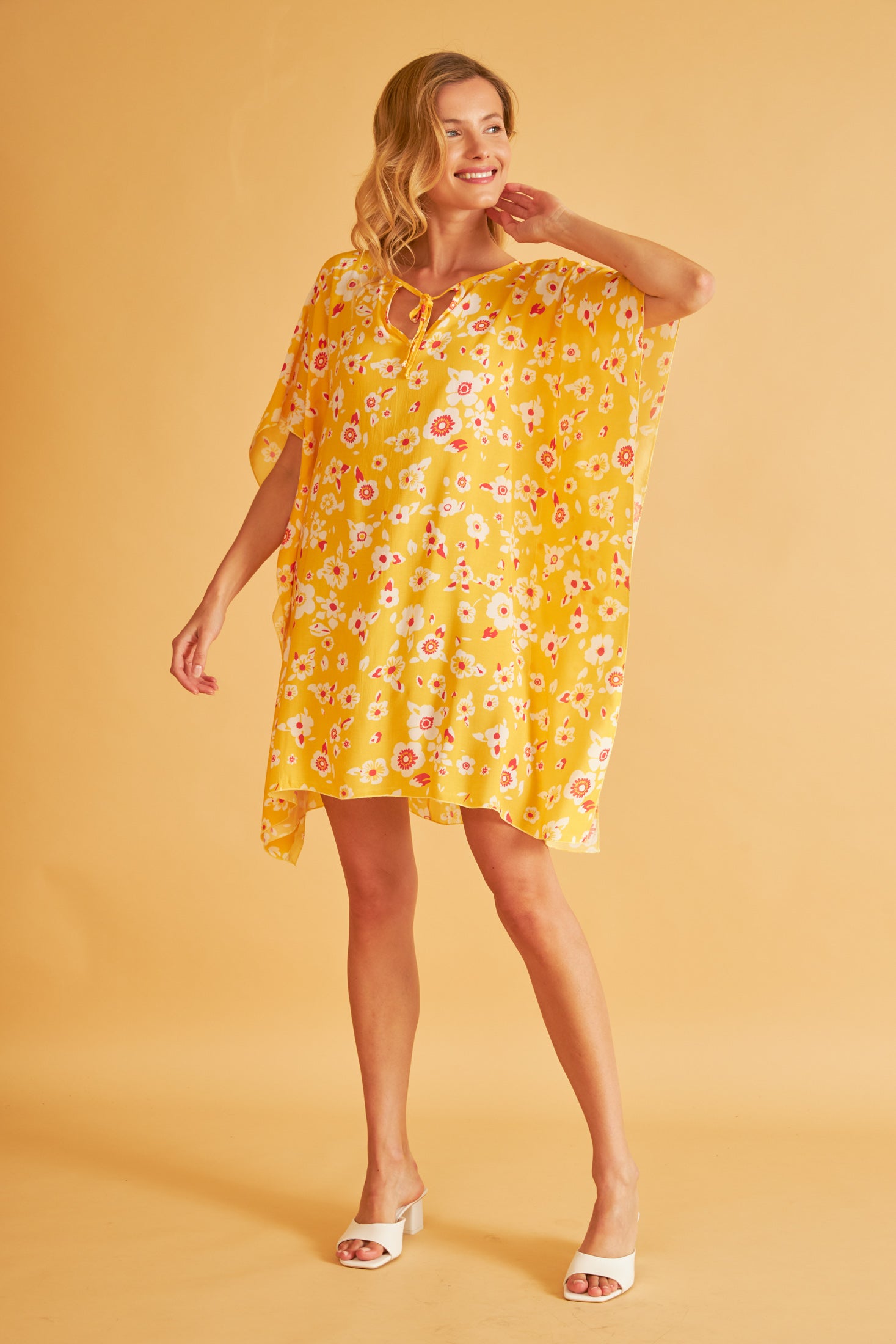 Harmony - Printed Viscose Batwing Dress