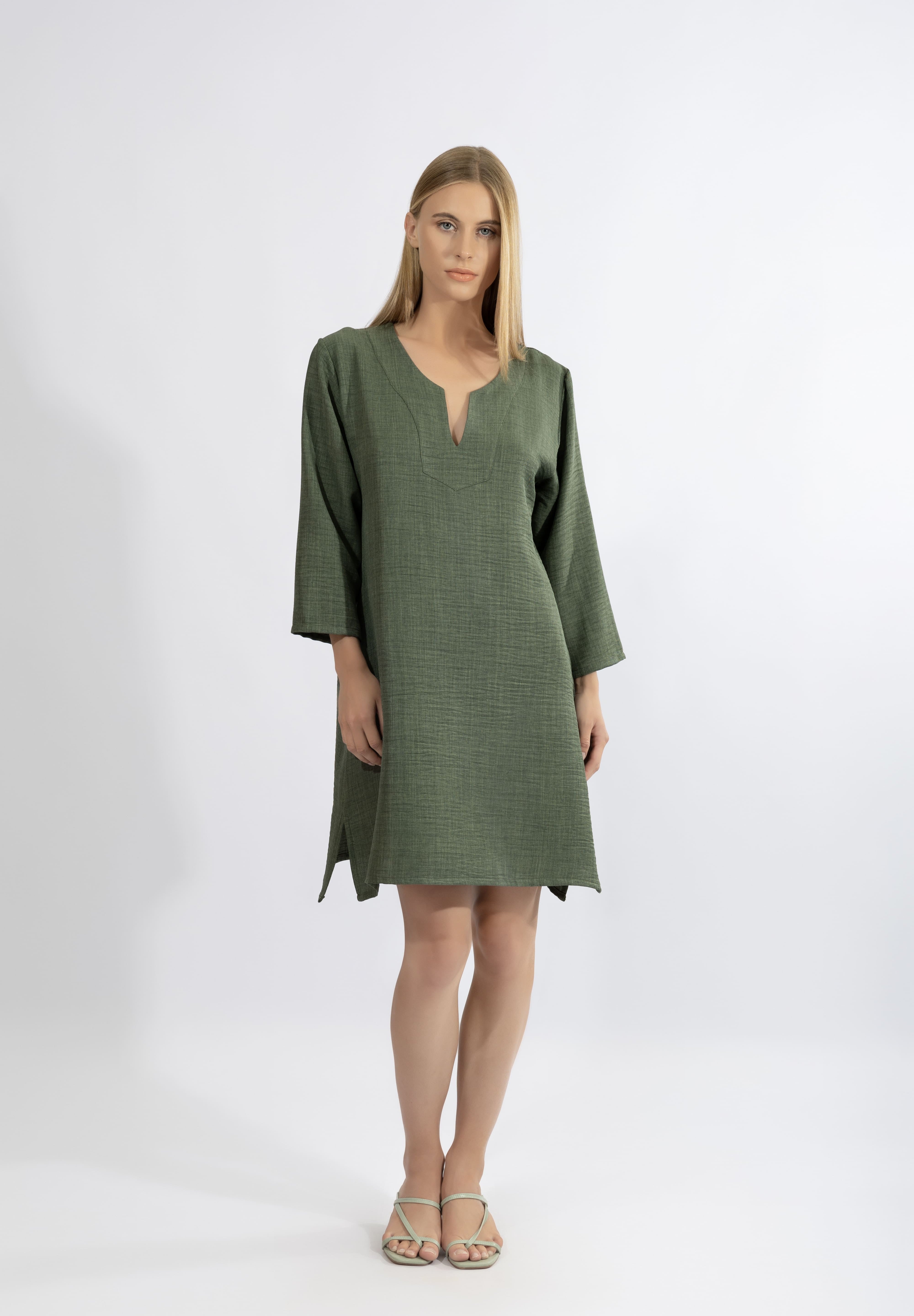 Harmony - Resort V-Neck Kaftan With 3/4 Sleeves