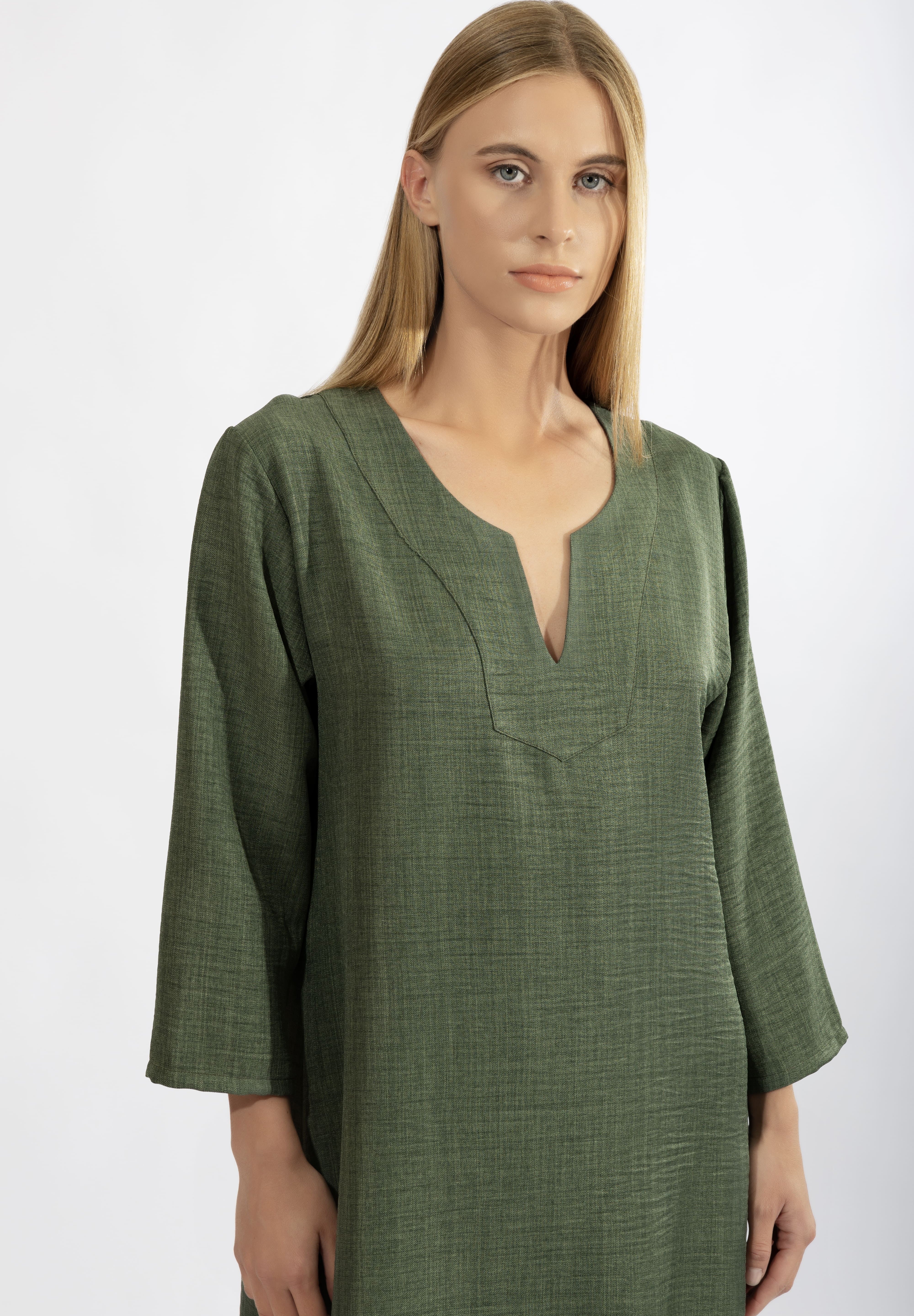 Harmony - Resort V-Neck Kaftan With 3/4 Sleeves
