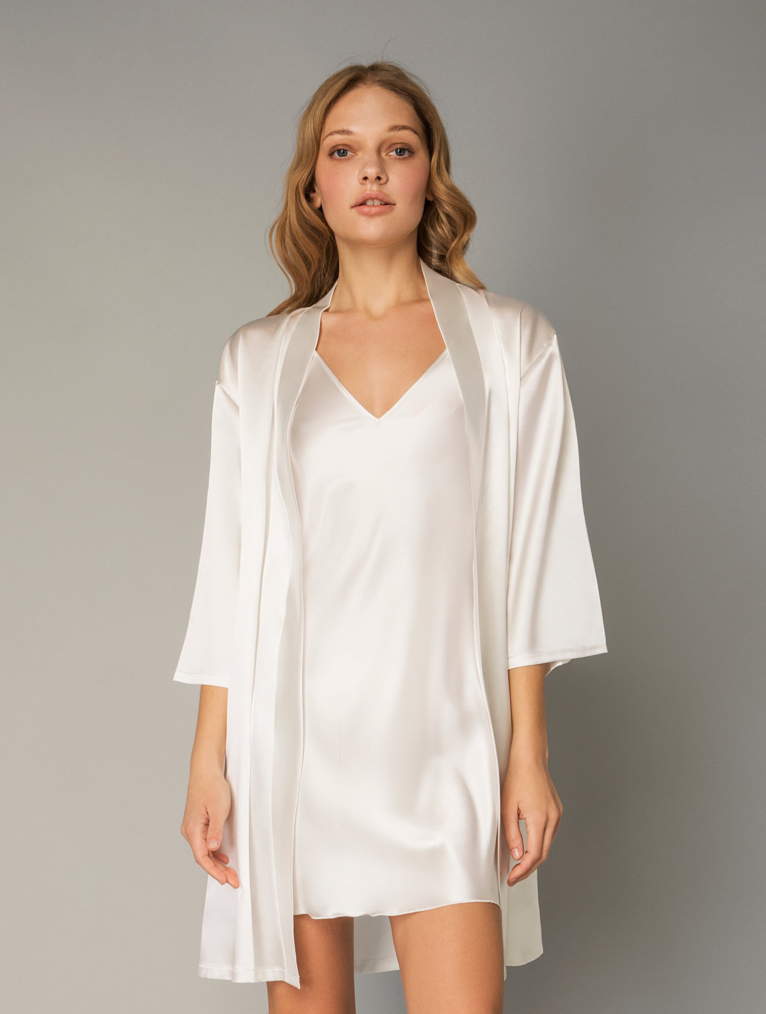 MilenaByParis - Sophisticated Plus Size Satin Robe