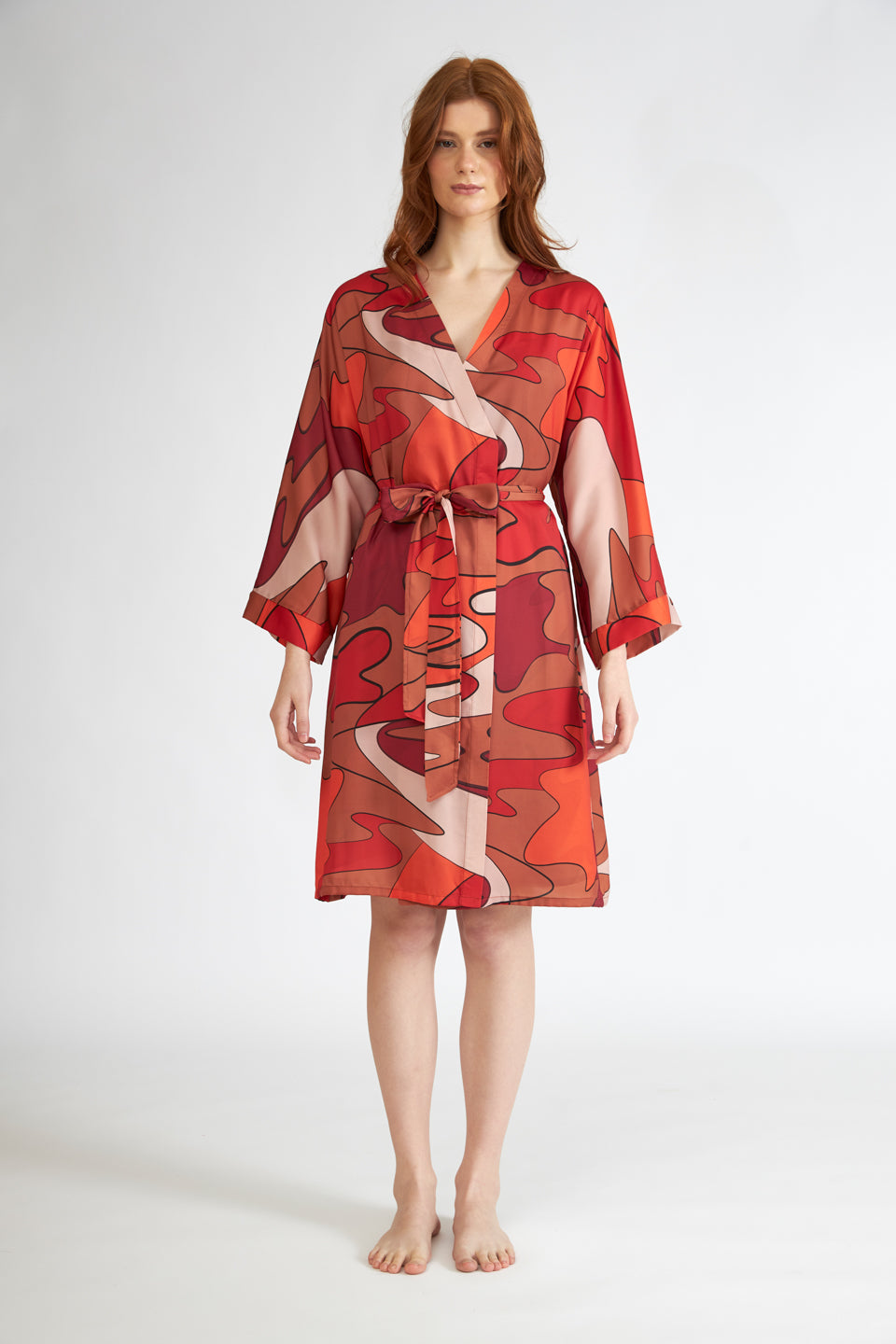 Harmony - Printed Satin Robe