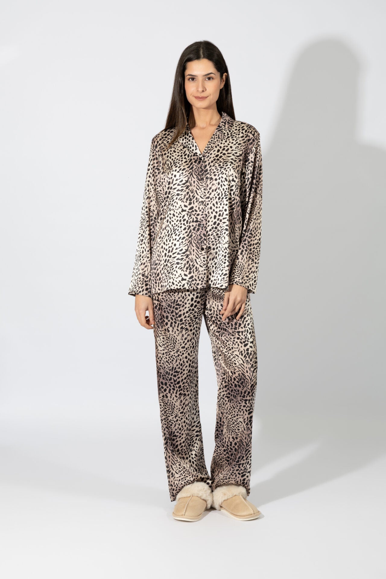 Harmony - Satin Leopard Pajama Jacket