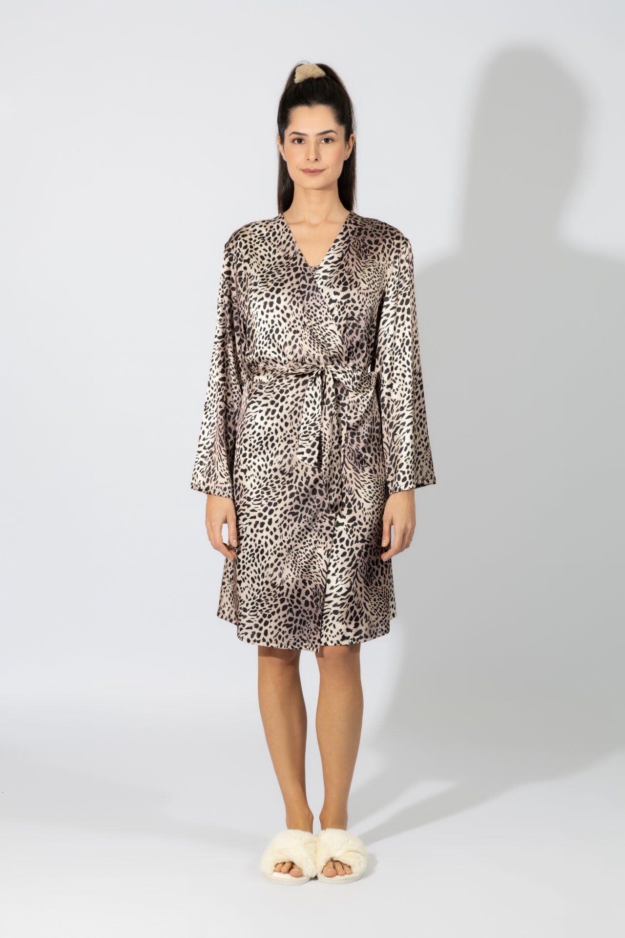 Harmony - Leopard Satin Robe