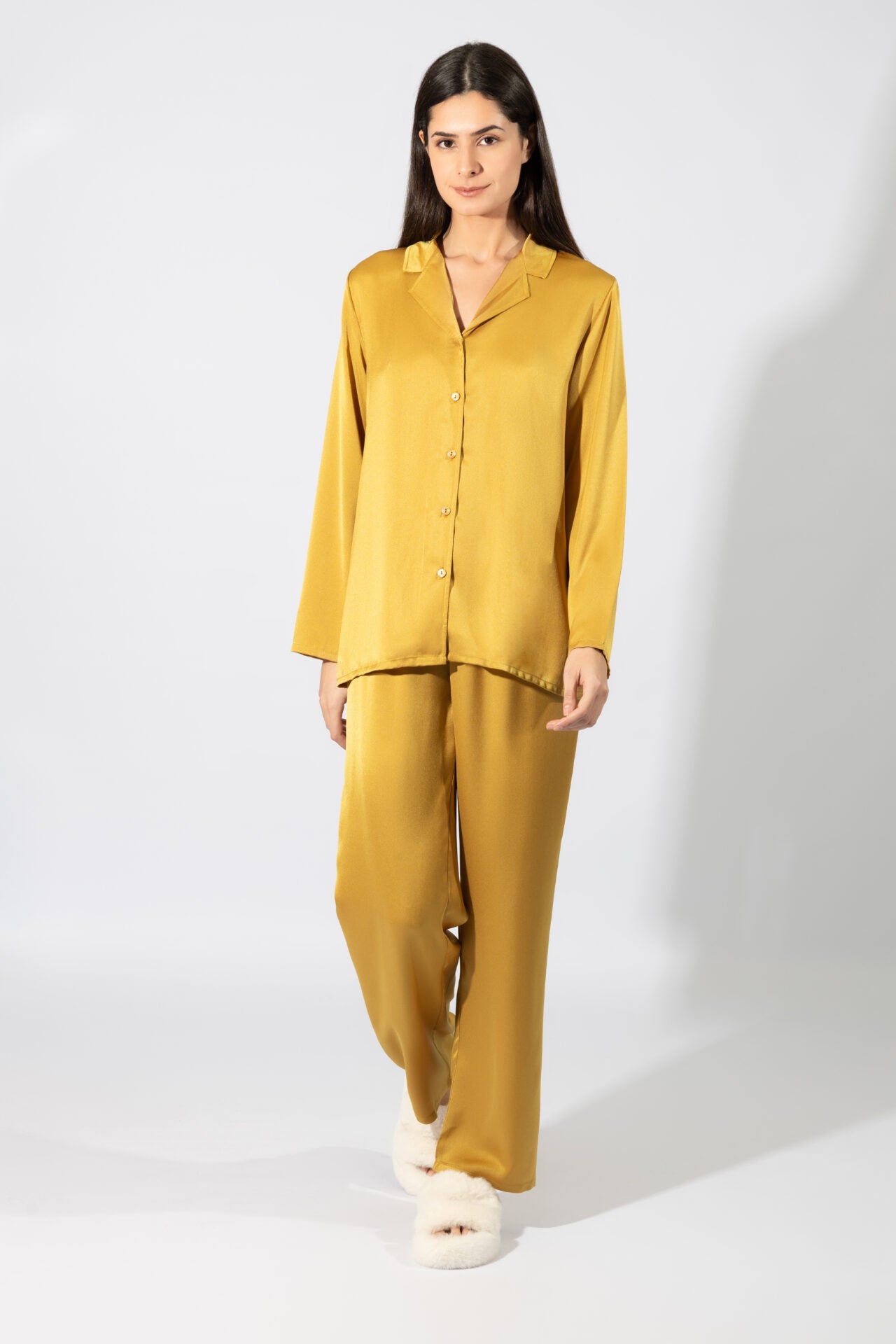 Harmony - Satin Pajama Jacket Gold