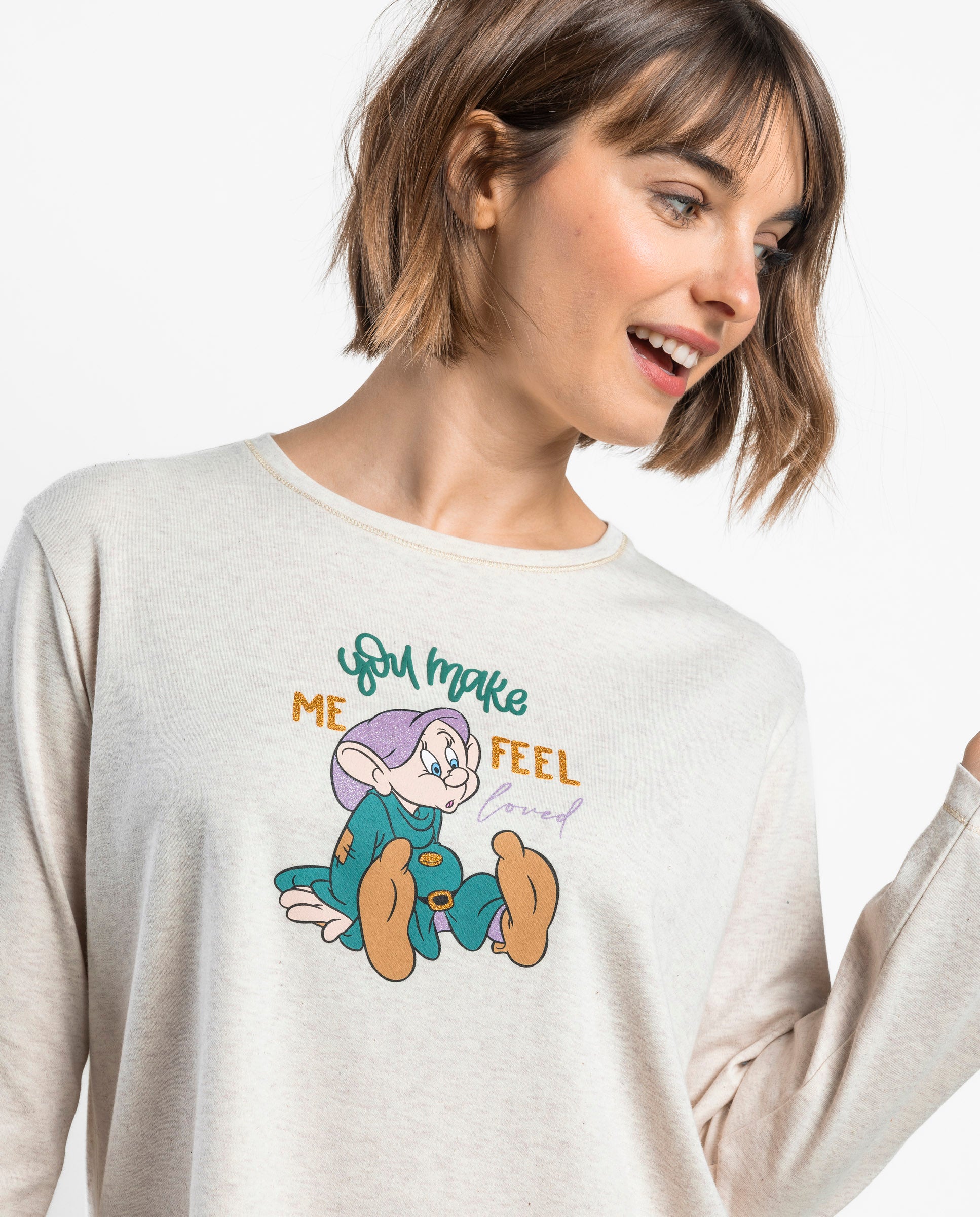 Disney - Γυναικεία Πιτζάμα με Σχέδιο "Dopey" & Καρό Παντελόνι