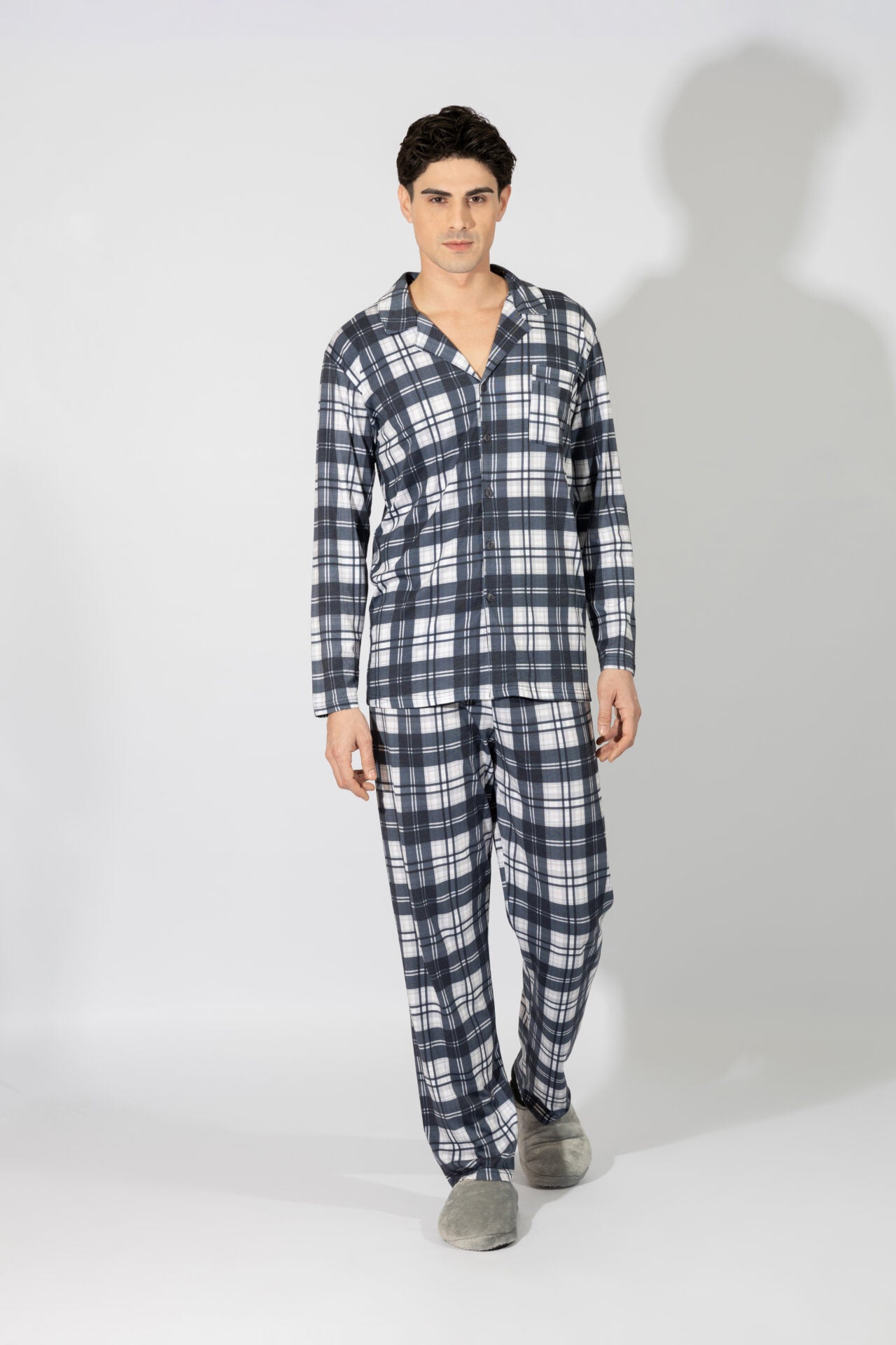 Harmony - Men's Plaid Cotton Pajama Jacket