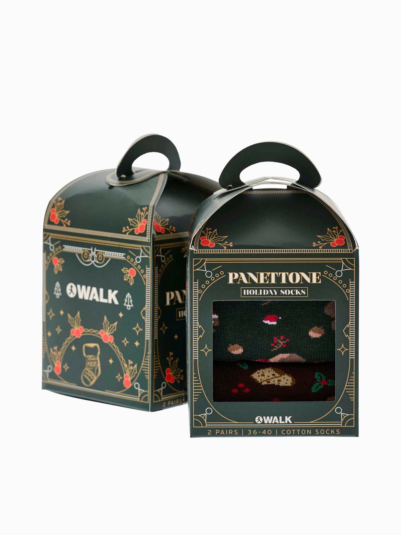 Walk - Χριστουγεννιάτικες κάλτσες Panettone 2-pack από απαλό Cotton