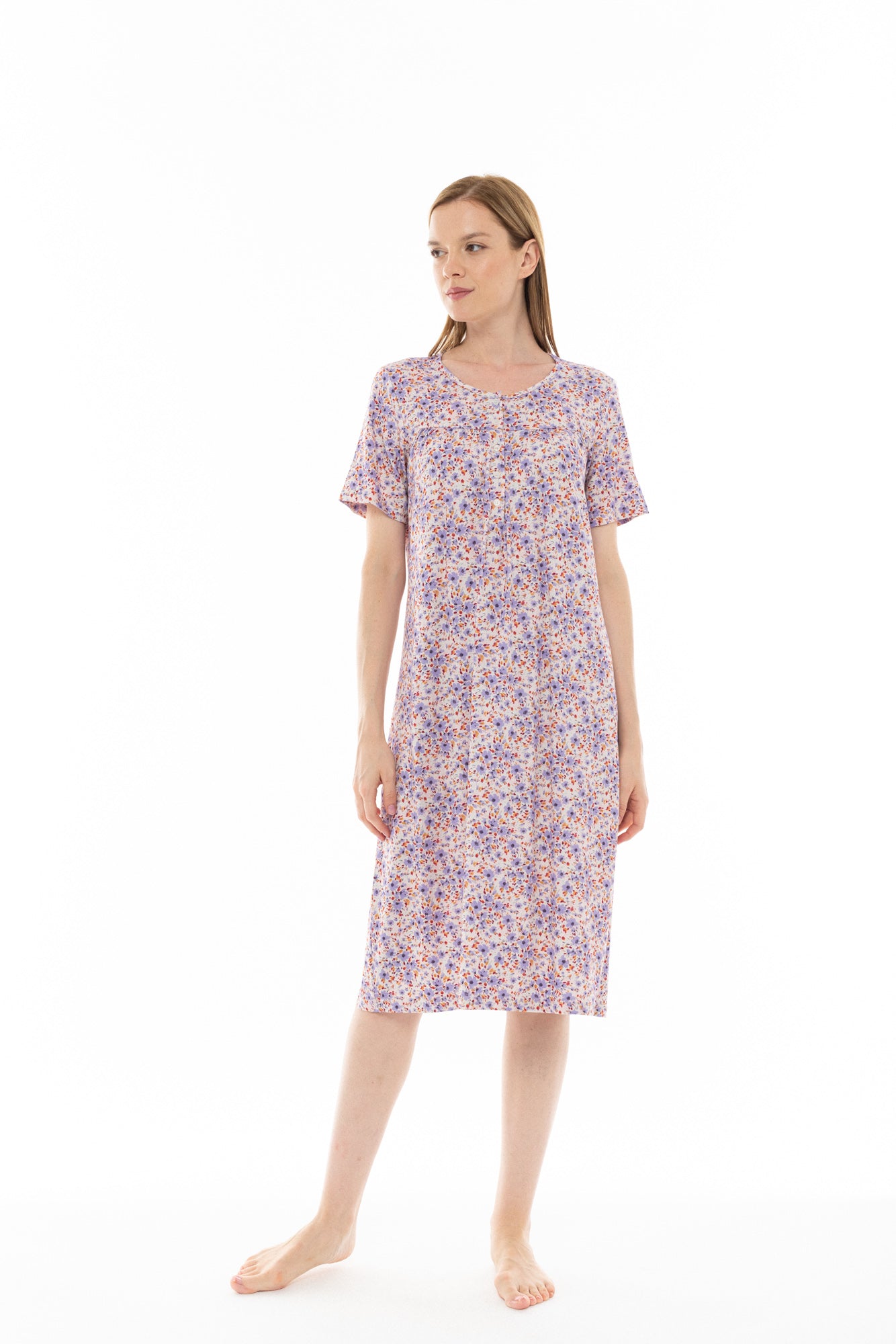 Pink Label - Classic Violet Flower Nightgown