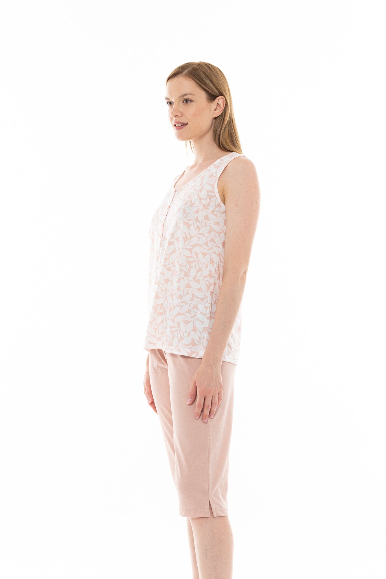 Pink Label - Pink Flower Capri Pajamas