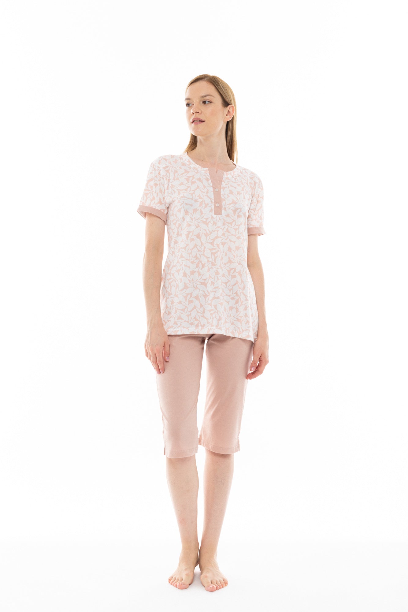 Pink Label - Pink Flower Capri Pajamas