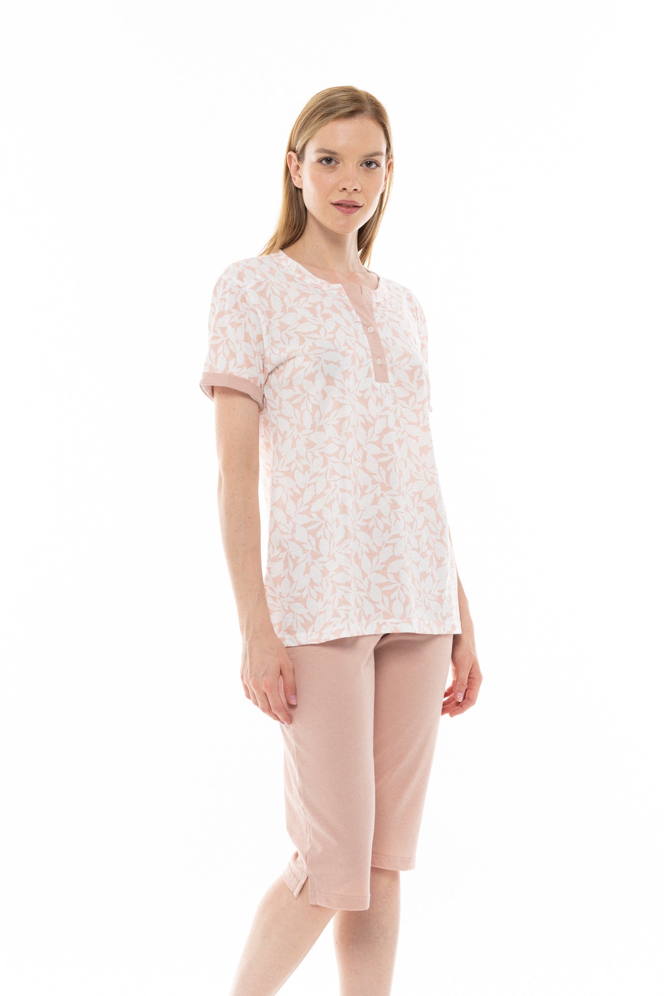 Pink Label - Pink Flower Capri Pajamas