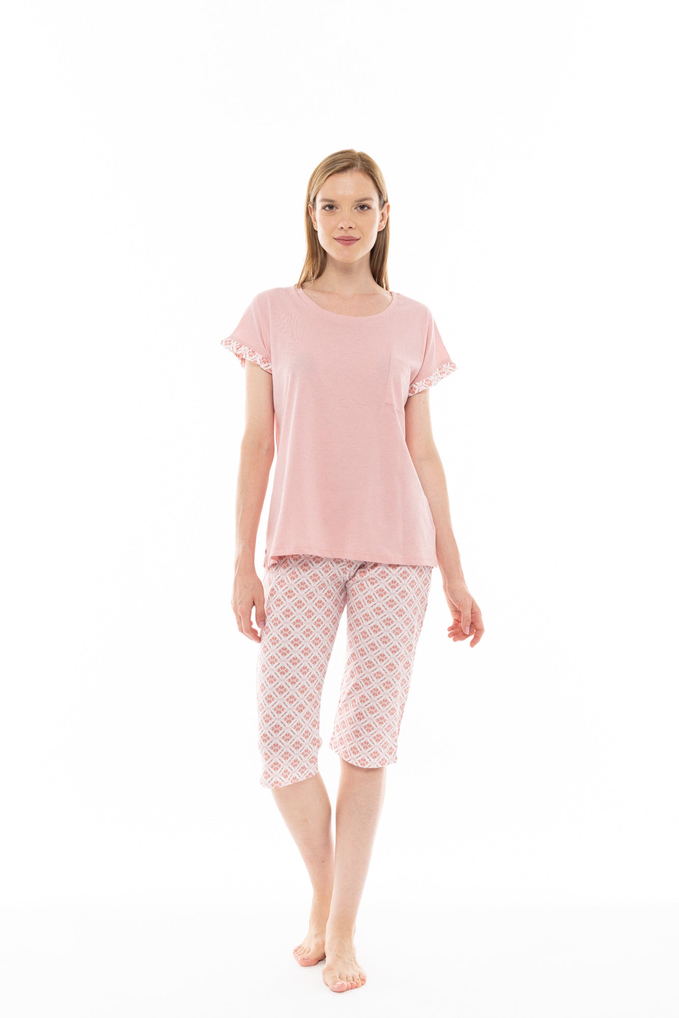 Pink Label - Pink Geo Capri Pajamas