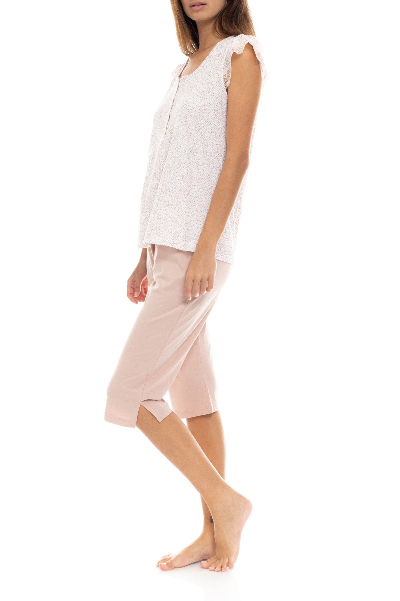Pink Label - Romantic Flower Capri Pyjamas