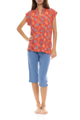 Pink Label - Blooming Flower Capri Pajama Pants