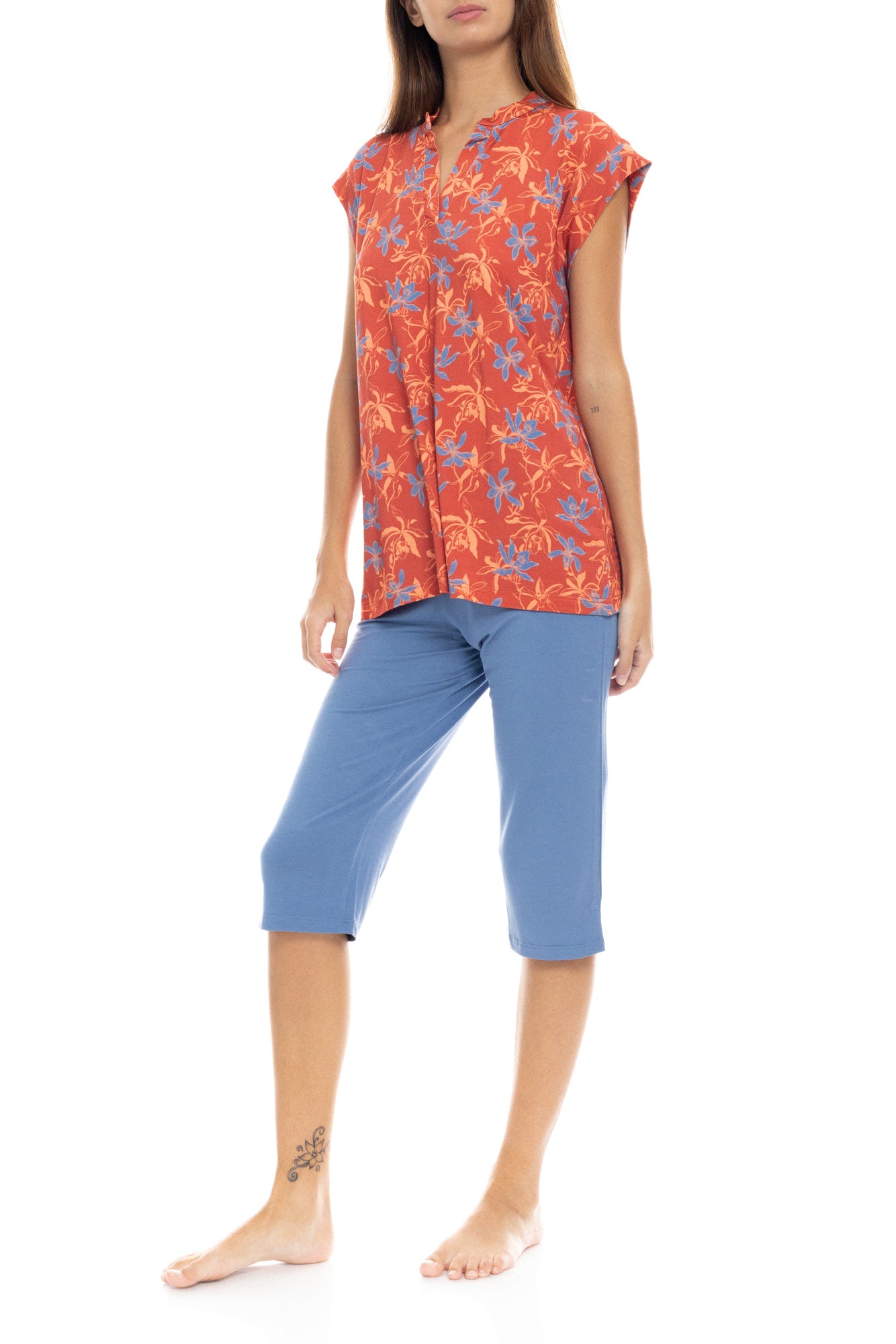 Pink Label - Blooming Flower Capri Pajama Pants