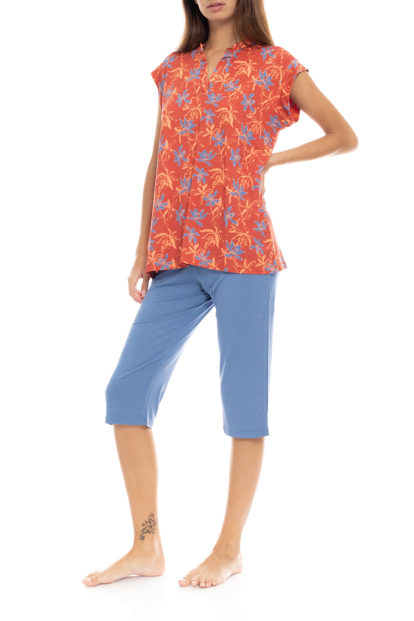 Pink Label - Blooming Flower Capri Pajama Pants