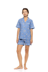 Pink Label - Pyjama Buttoned Shorts Dalmatian Denim