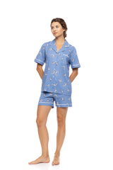 Pink Label - Pyjama Buttoned Shorts Dalmatian Denim