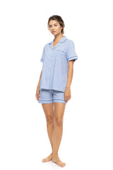 Pink Label - Button-Down Pajama Shorts Mariniere