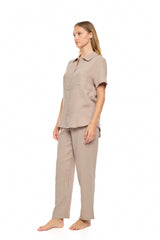 Pink Label - Summer Nights Button-Up Long Pajama Pants