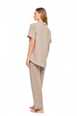 Pink Label - Summer Nights Button-Up Long Pajama Pants