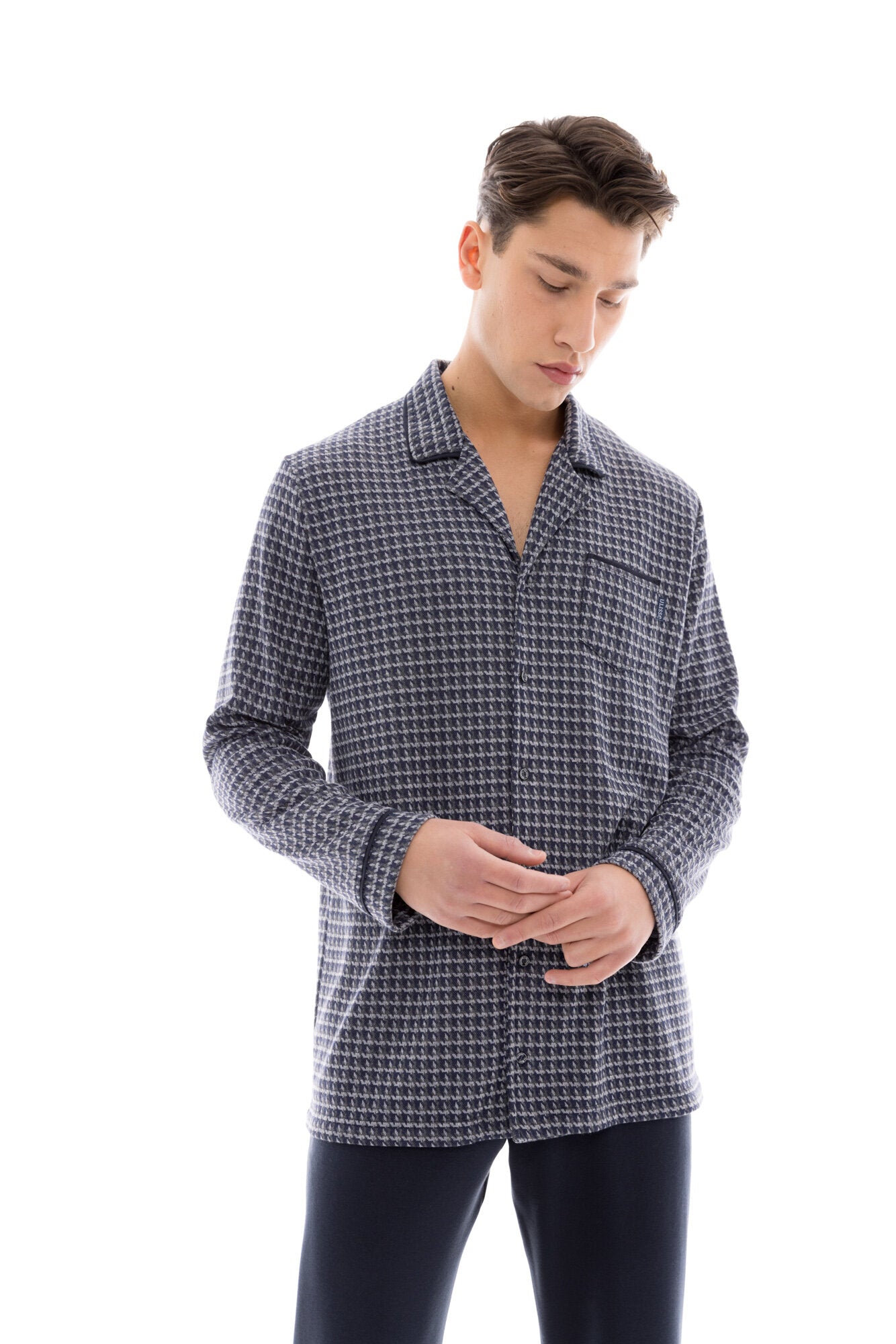 Ulisse - Pyjama Buttoned Jacquard Petite Plaid
