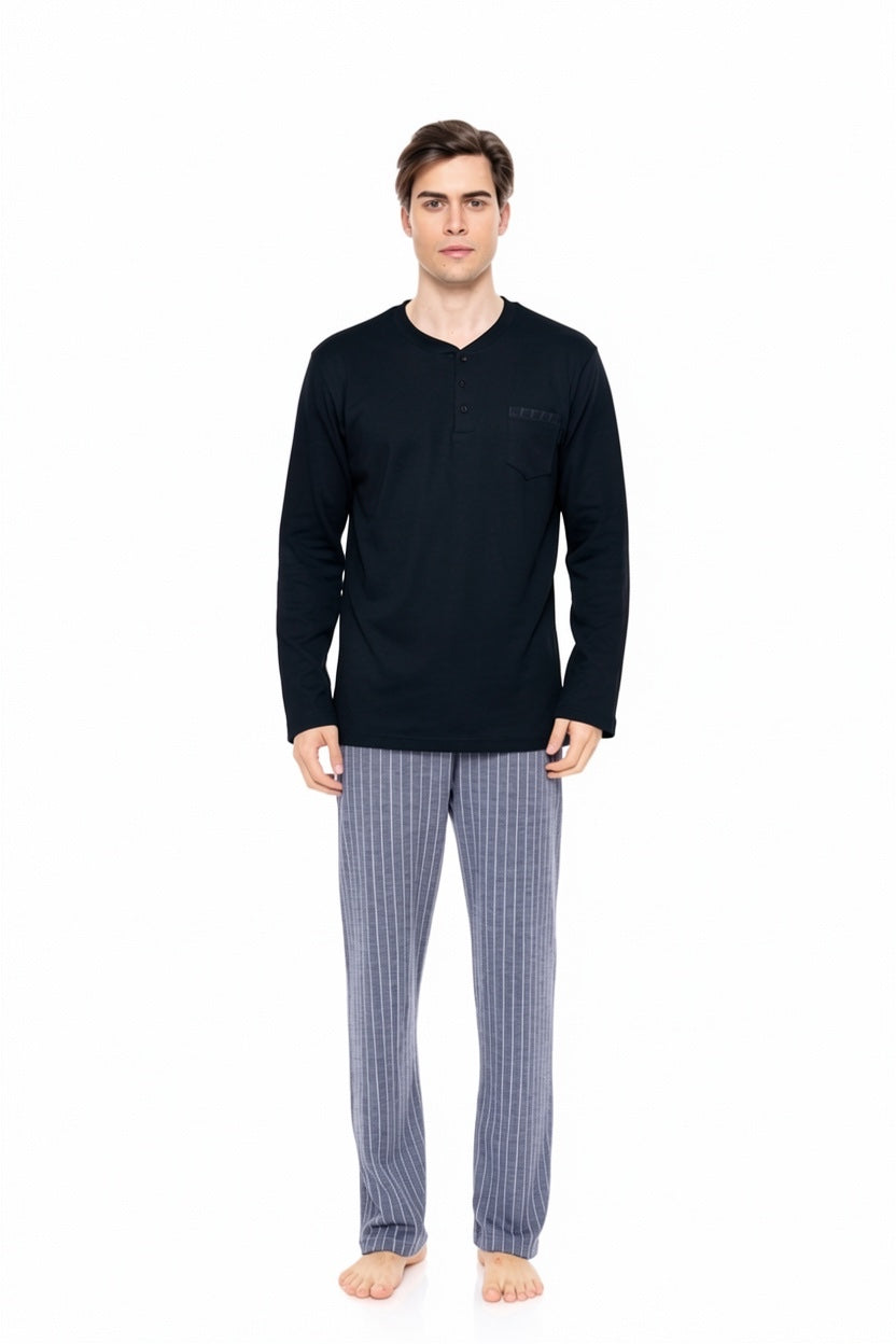Ulysses - Blue Striped Jacquard Pajamas
